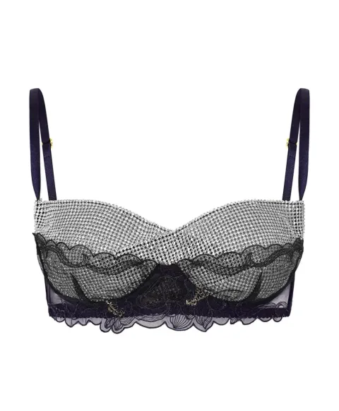 Avant lace silver-black bra top