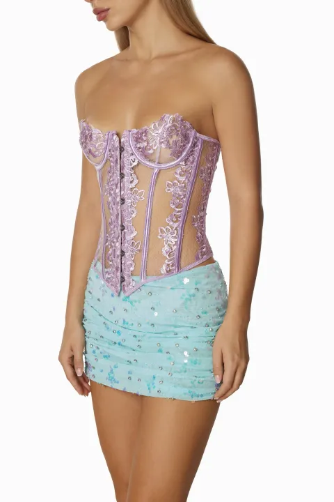Lavender lace corset