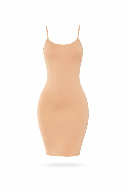 Beige fitted dress
