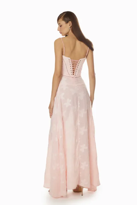 Light pink A-line dress with applique