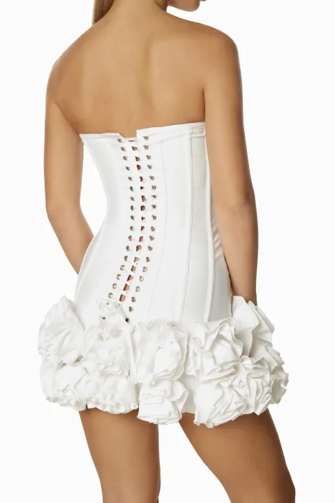 Corset dress with cups and 3D roses
