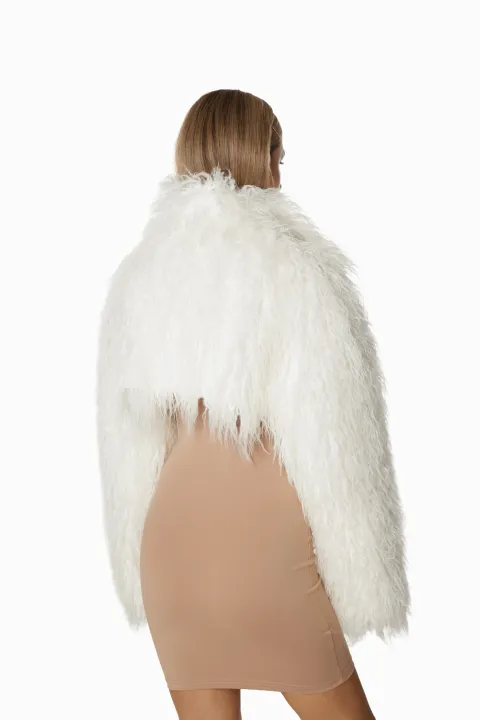 Cropped fur coat