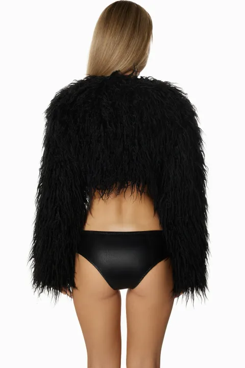 Cropped fur jacket