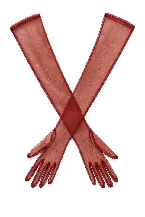 Red sheer gloves