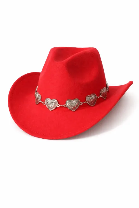 Red cowboy-style hat
