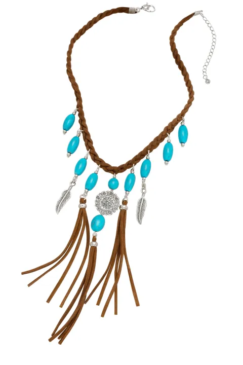 Brown boho necklace