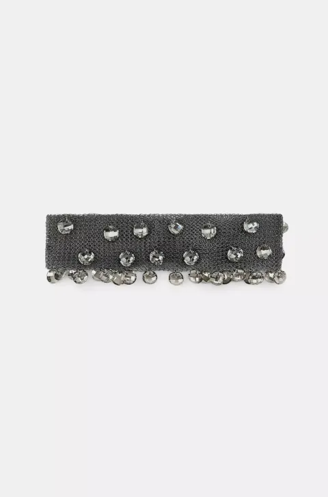 Metal choker with glass beads