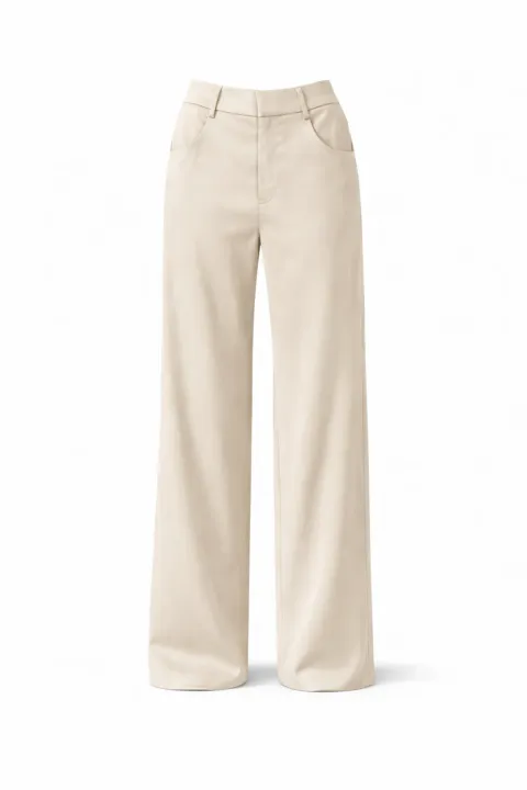 Classic milky-colored pants