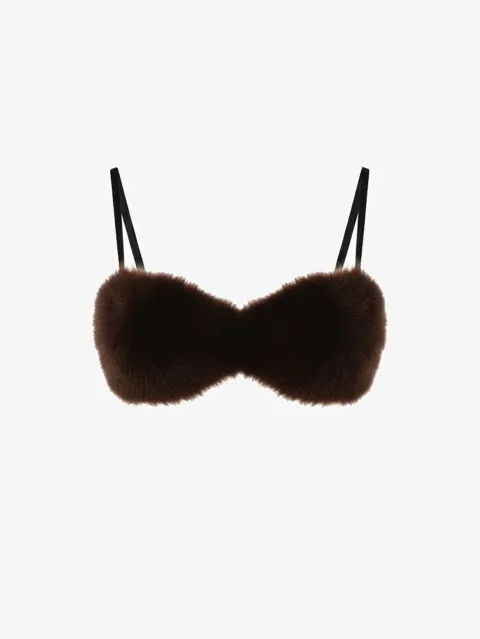Fur set with rhinestones