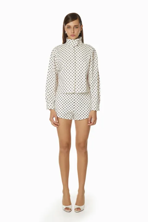 Cotton polka dot shirt and shorts set