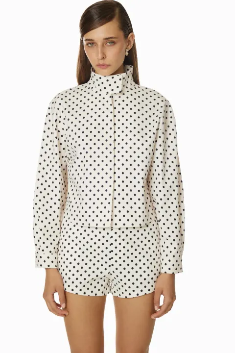 Cotton polka dot shirt and shorts set