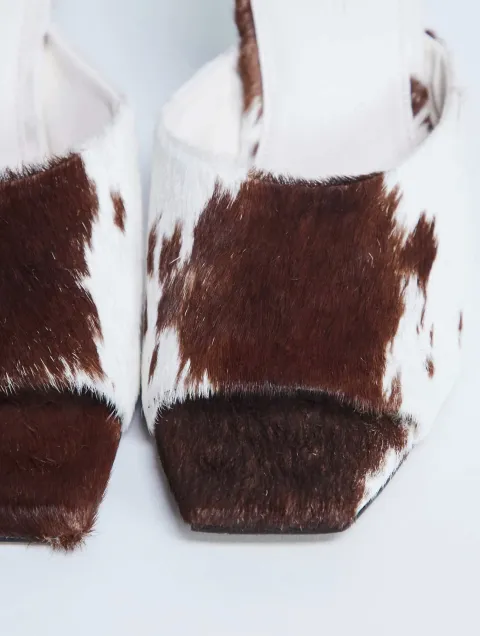 Cow print heels