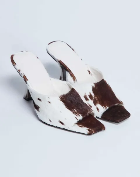 Cow print heels