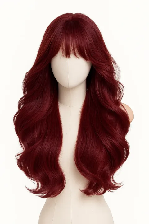 Synthetic hair wig Curly Red