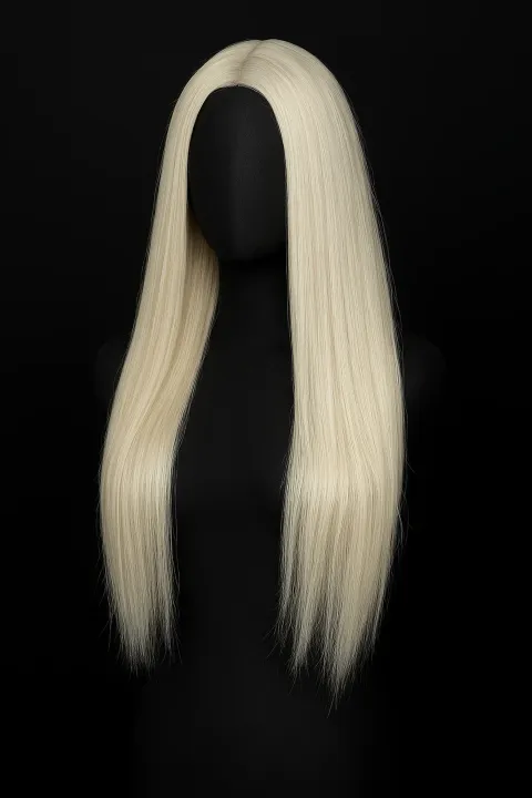 Synthetic hair wig straight white