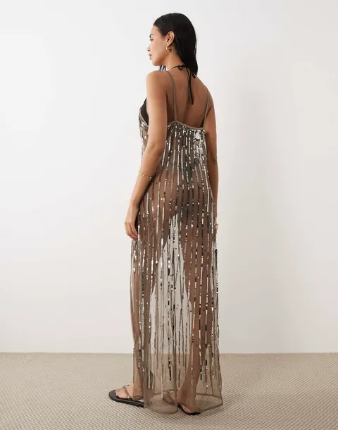 Beach cover-up with sequins