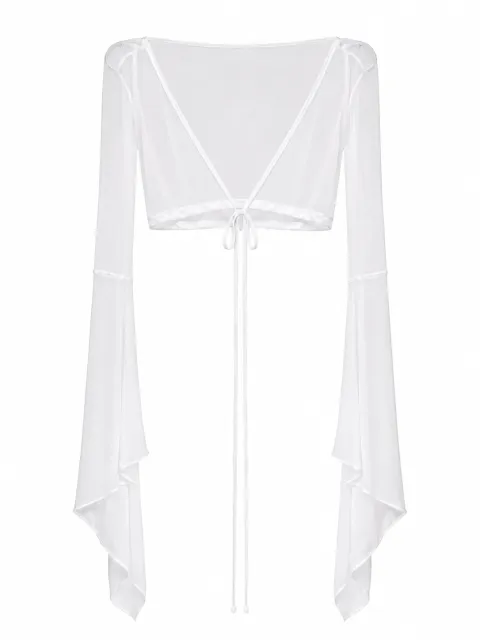 Mesh bolero with flared sleeves