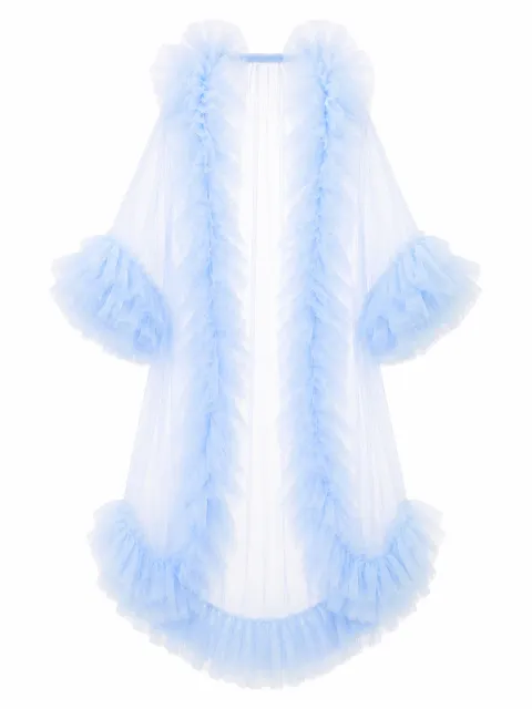 Ruffled mesh cape
