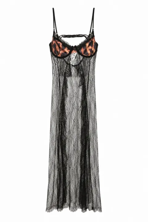 Lace dress with thin straps