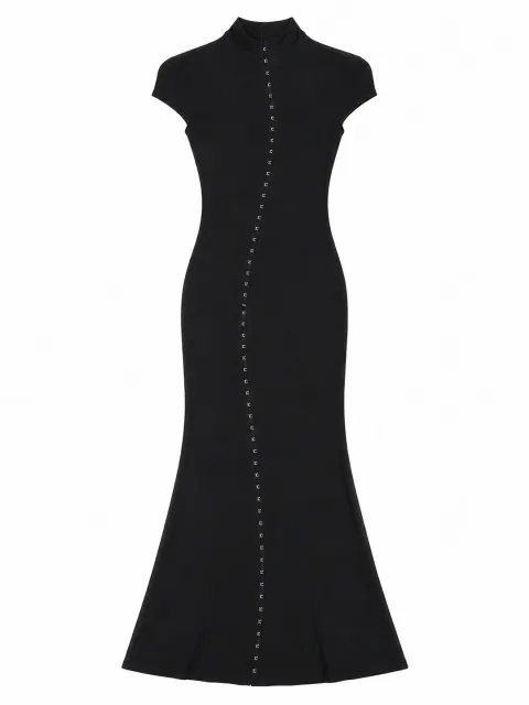 Fitted dress with statement clasp