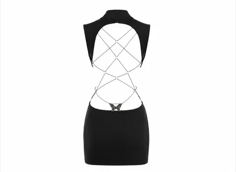 Open-back mini dress