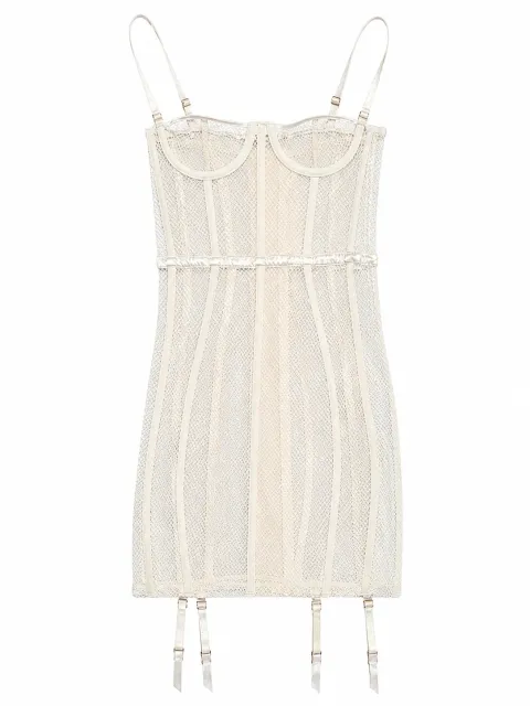 Mesh dress with corset bodice