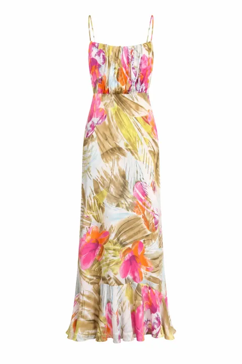 Tropical-print dress