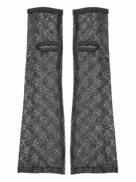 Openwork fingerless gloves