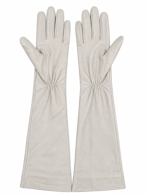 Flared faux-leather gloves