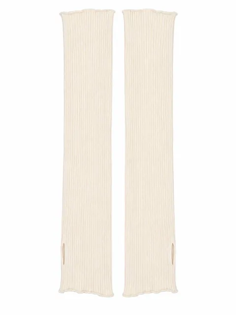 Ribbed fingerless gloves