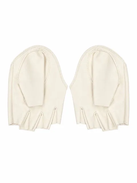 Short faux-leather gloves