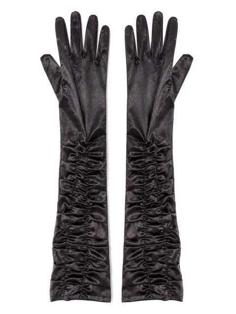 Draped satin gloves