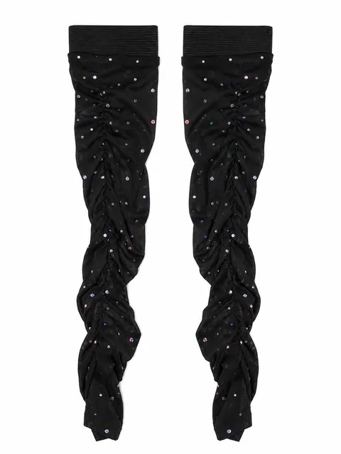 Draped rhinestone sleeves