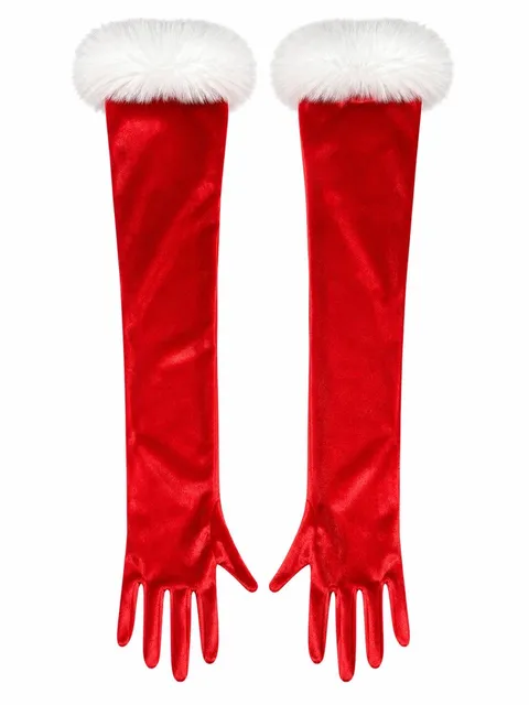 HNY fur-trim gloves