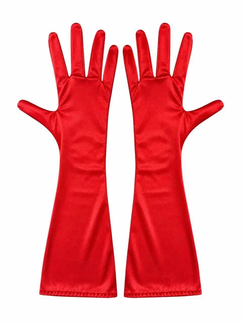 Mid-length satin gloves