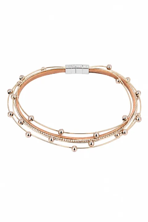 Dusty-pink layered choker