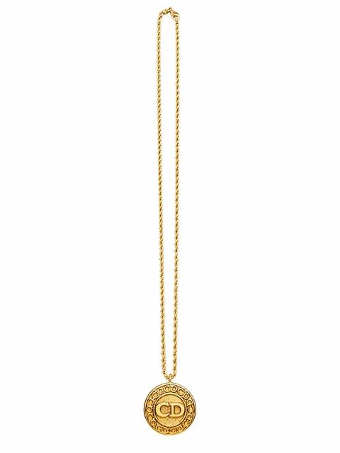 Gold-tone necklace with CD medallion