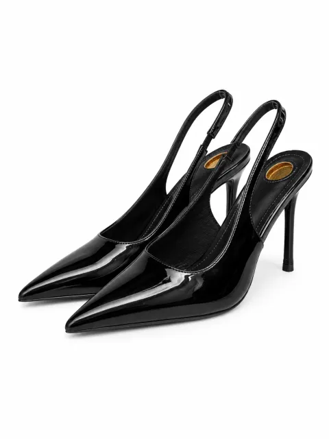 Black patent pumps