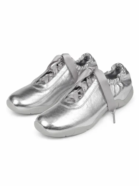 Silver ribbon sneakers