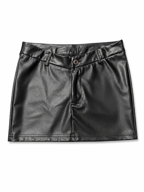 Faux-leather mini skirt