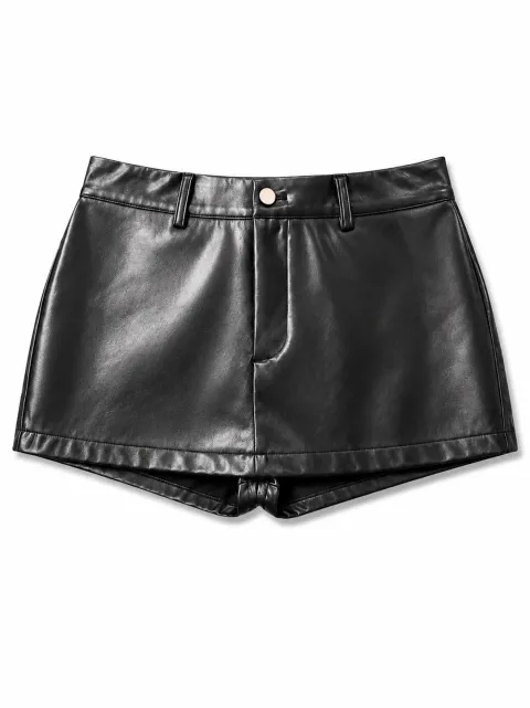 Faux-leather skort