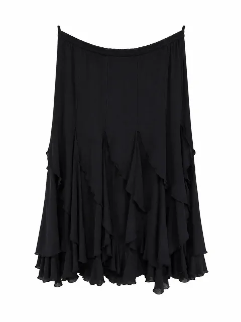Asymmetric ruffled skirt