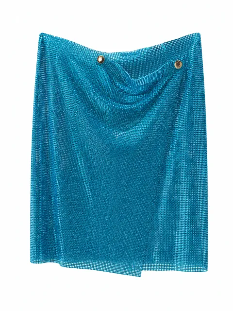 Crystal-mesh mini skirt