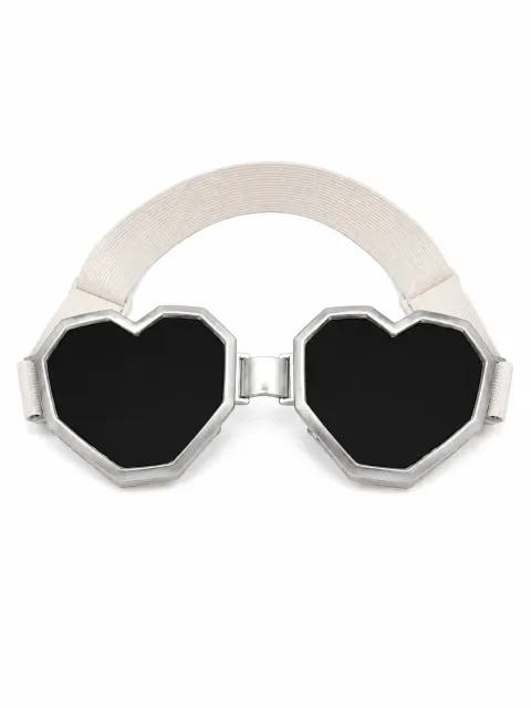 Geometric sunglasses with black lenses