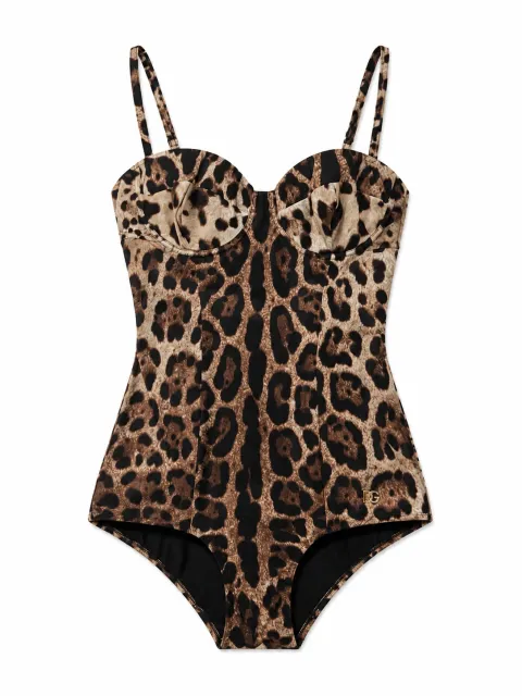 Leopard-print one-piece swimsuit
