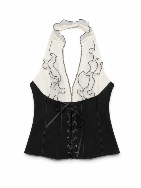 Ruffled corset top