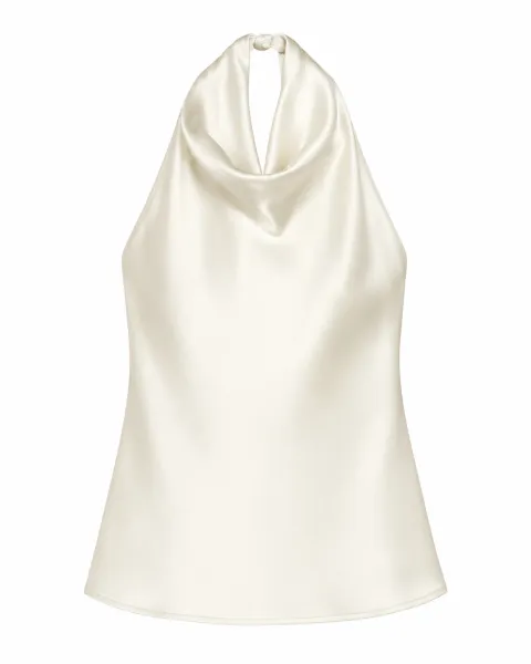 Open-back satin top
