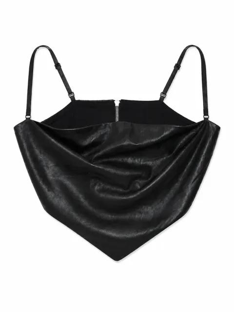 Asymmetric faux-leather top