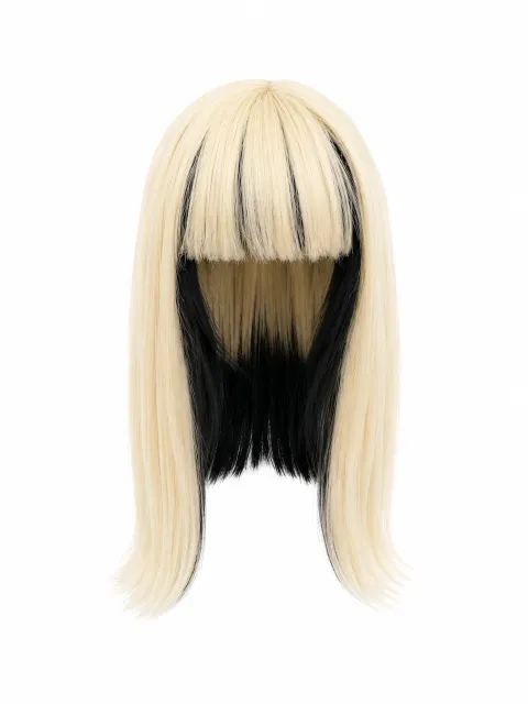 Synthetic wig with bangs