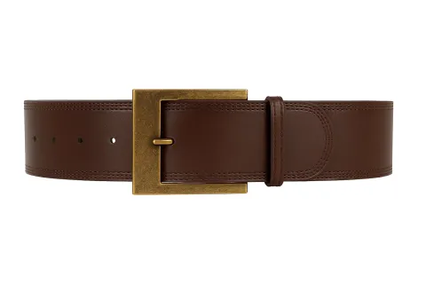 Brown faux leather belt